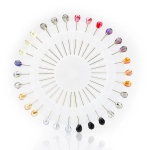 Mild Multi Coloured Crystal Wheel Scarf Hijab Pins