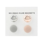 Metallic & Matte Grey and Light Pink Hijab Magnets Pins