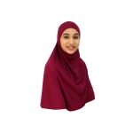 Large Size Burgundy Girls Hijab Scarf