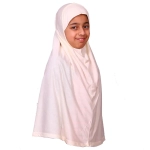 Cream Muslim Girls XL Size Hijab Scarf