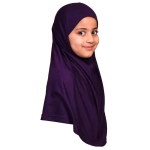 Small Size Muslim Girls Plum Hijab Scarf