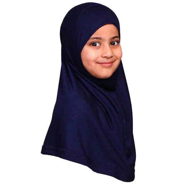 Small Size Navy Blue Girls Hijab Scarf