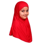 Small Size Muslim Girls Red Hijab Scarf