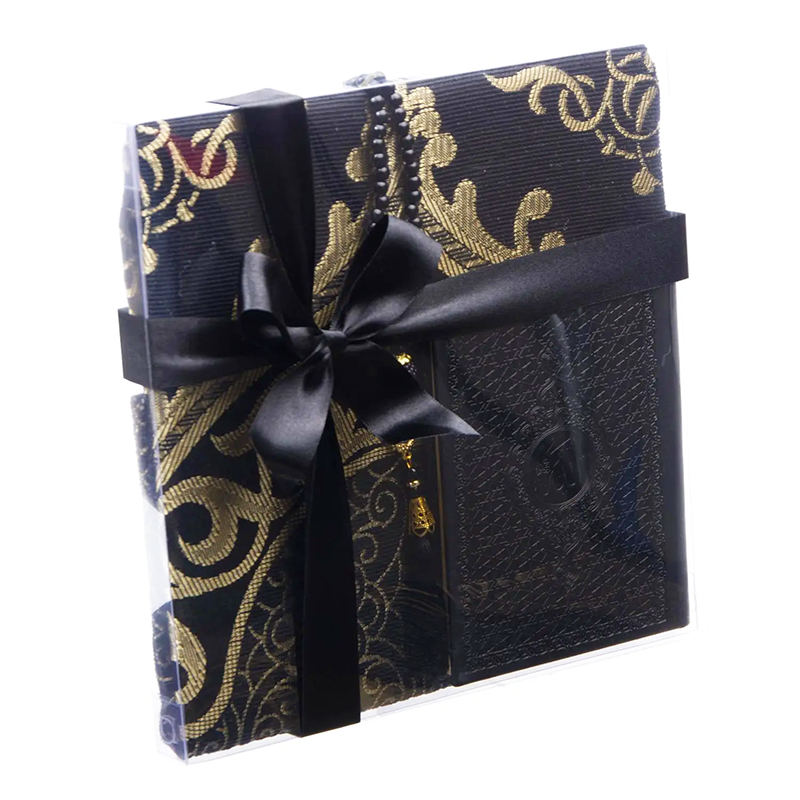 Gift Box Textured Quran Prayer Set – Black01 copy