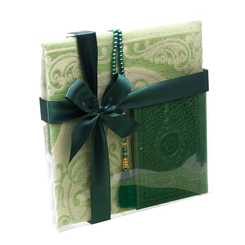 Gift Box Textured Quran Prayer Set – Green01 copy