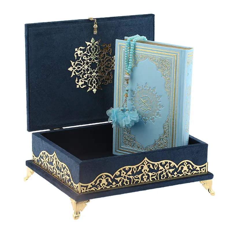 Large Opulent Quran Gift Set Blue 1