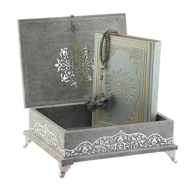 Large Opulent Quran Gift Set Grey 1