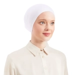 Plain White Loose Tube Undercap for Hijab