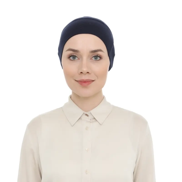 Dark Blue Tieback Hijab Undercap for Women