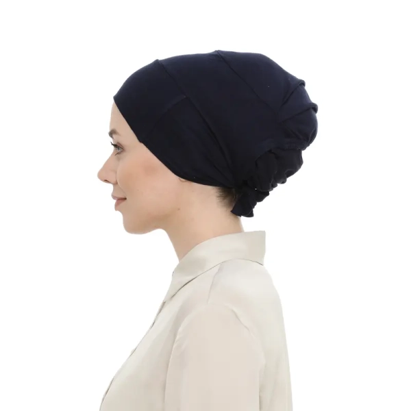 Women’s Tieback Hijab Dark Blue Undercap