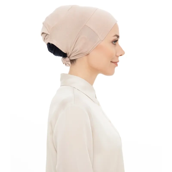 egg white tieback hijab undercap for Muslim women