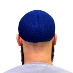 Indigo Thick Wool Prayer Cap for Muslim Men