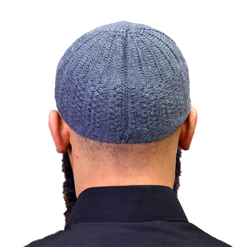 01-MenÔÇÖs Thick Wool Prayer Hat ÔÇô Grey