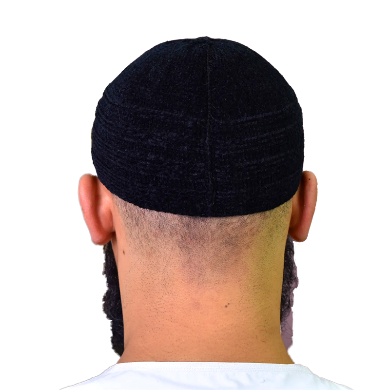 01-MenÔÇÖs Velvet Prayer Hat ÔÇô Black