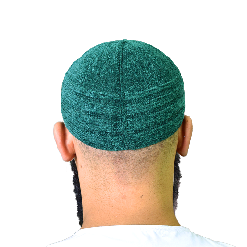 01-MenÔÇÖs Velvet Prayer Hat ÔÇô Dark Green
