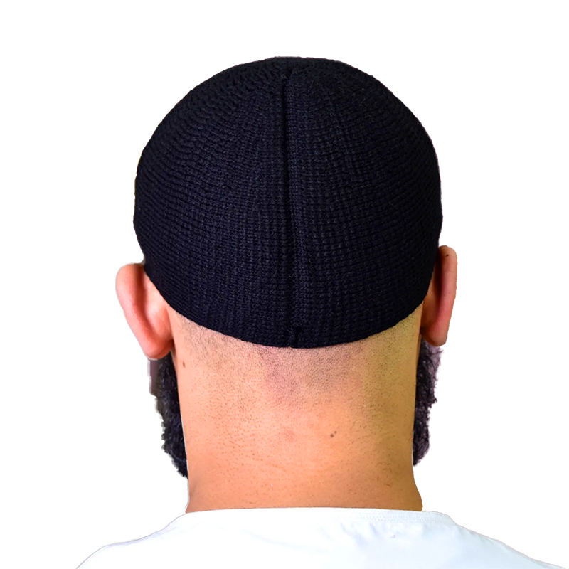 01-Men’s Blend Textured Prayer Hat – Black