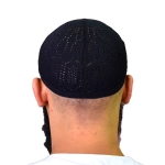 Black Cotton Prayer Cap for Muslim Men