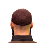 Brown Cotton Prayer Cap for Muslim Men