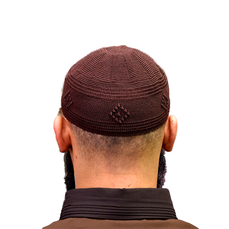 01-Men’s Detailed Knit Prayer Hat – 1 Brown