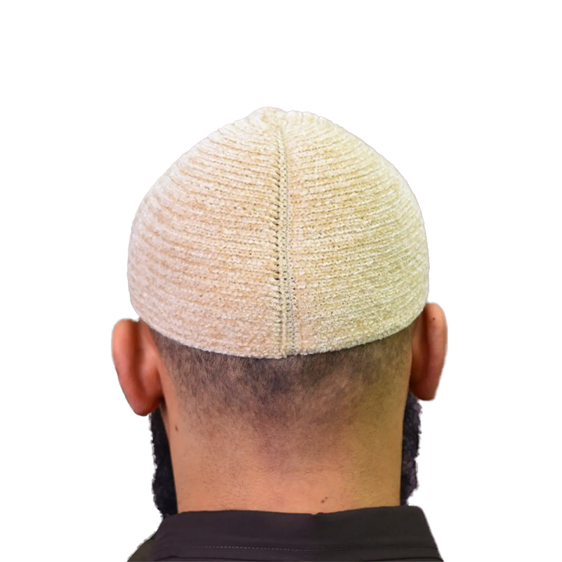 01-Men’s Elegant Wool Prayer Hat – Light Cream