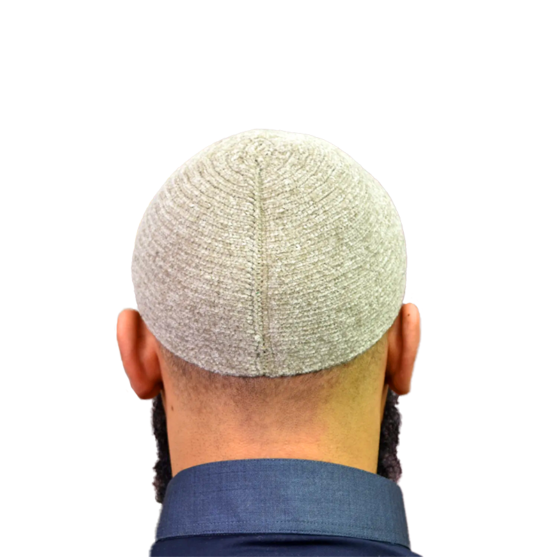 01-Men’s Elegant Wool Prayer Hat – Light Grey