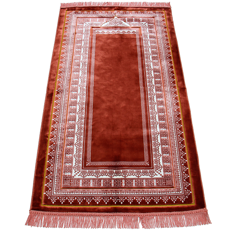 Red And White Pattern Muslim Prayer Rug