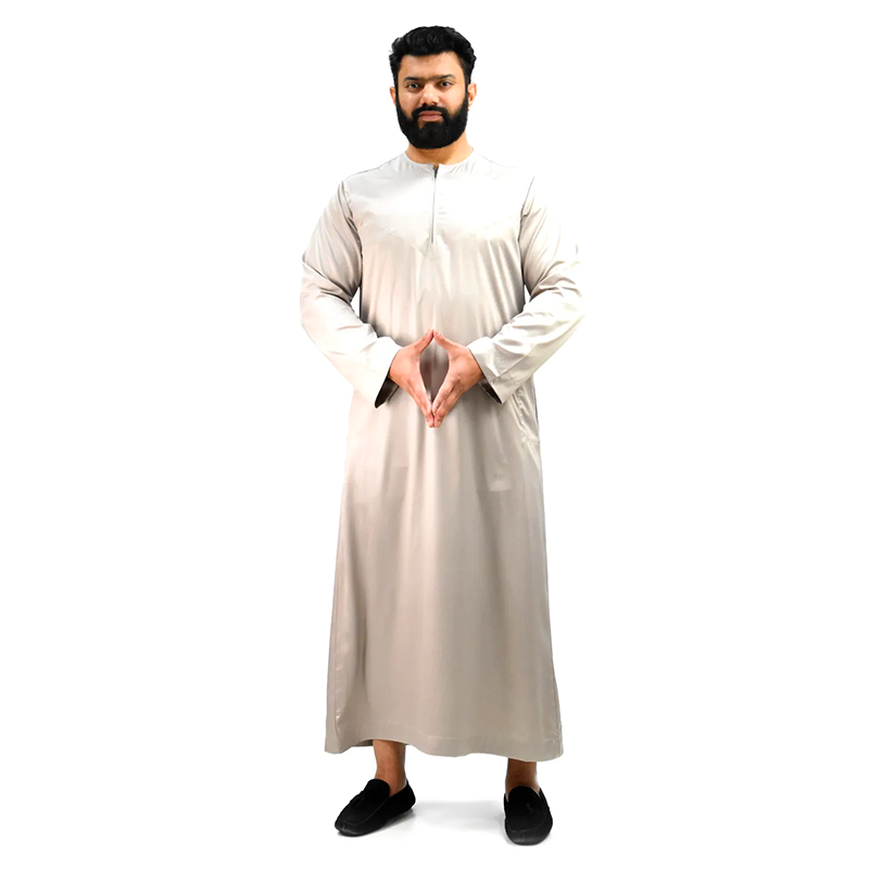 Omani grey Islamic thobe