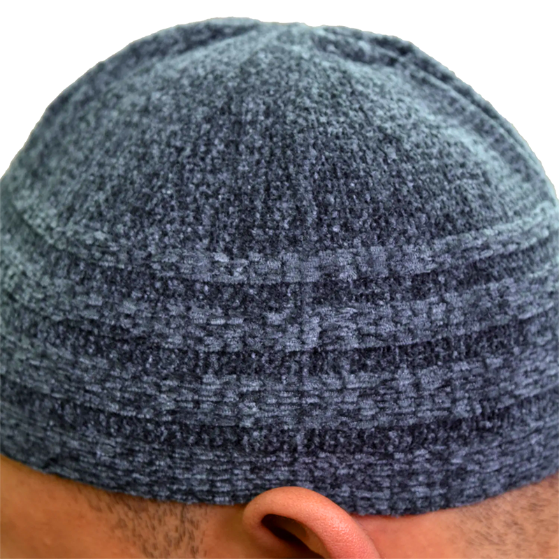 02-MenÔÇÖs Velvet Prayer Hat ÔÇô Dark Grey