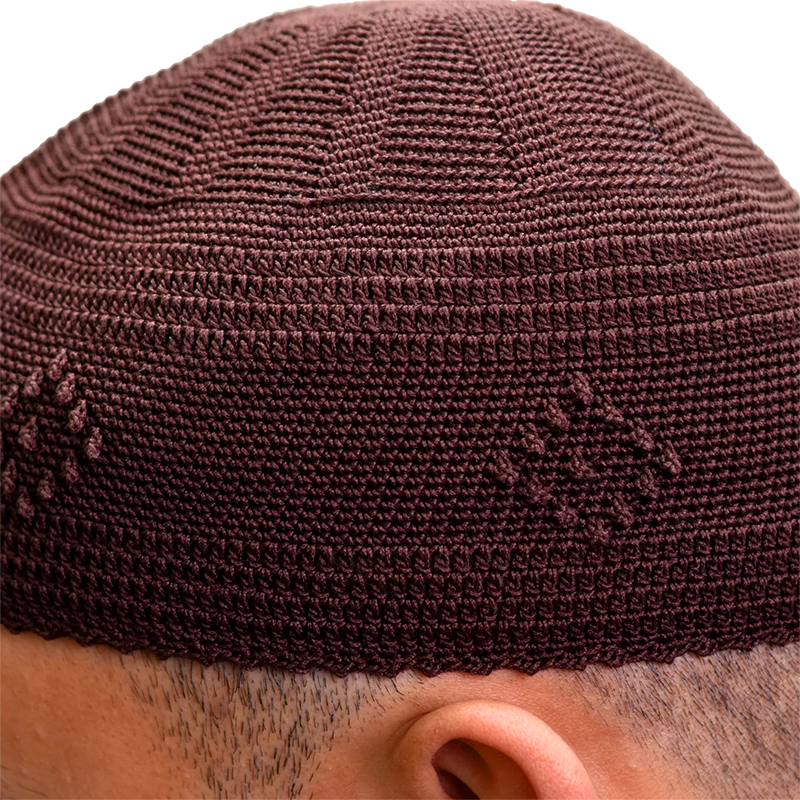 02-Men’s Detailed Knit Prayer Hat – 2 Brown