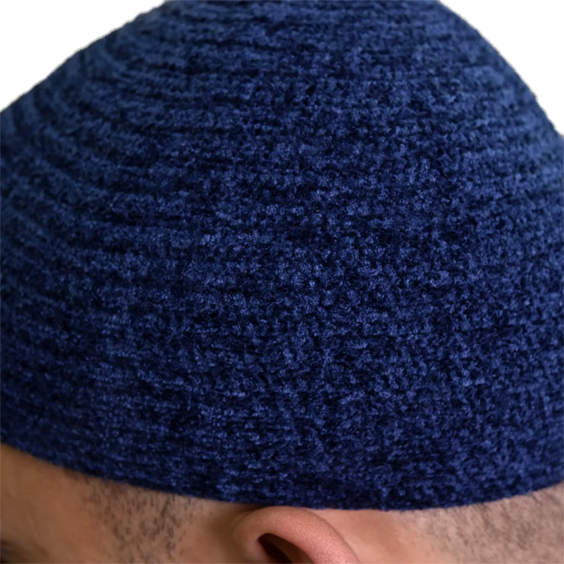 02-Men’s Elegant Wool Prayer Hat – Navy