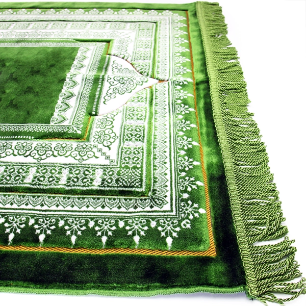 Double Slus Secc prayer mat in green and white