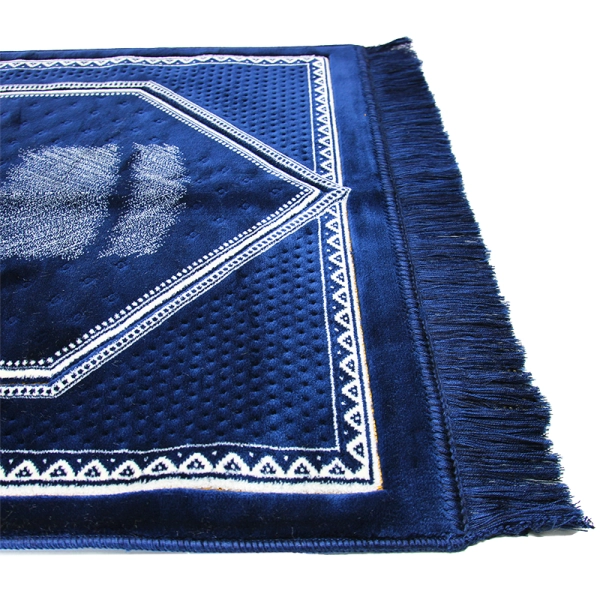 navy blue with white pattern prayer mat