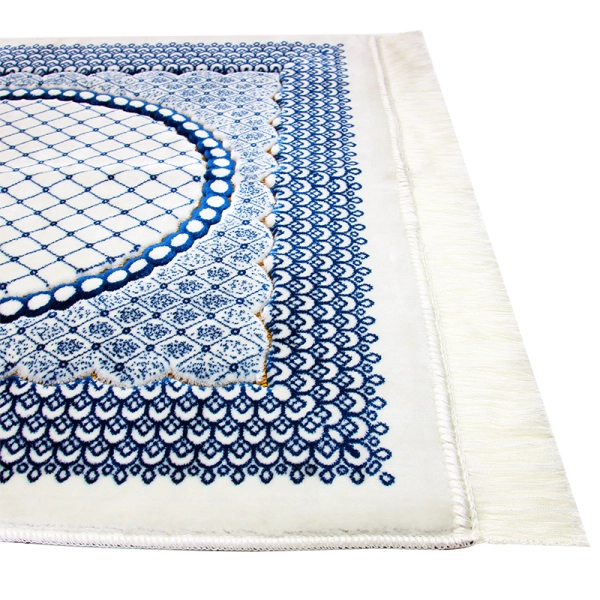 white & baby blue pattern prayer mat