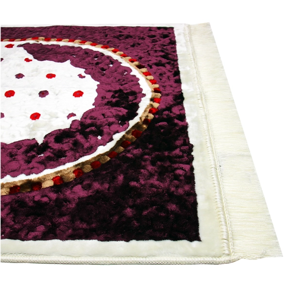 maroon & white pattern Muslim prayer mat