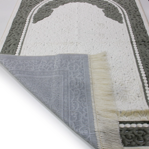 Sina Secc grey & white Muslim prayer mat