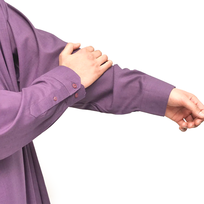 06-MenÔÇÖs Tuxedo Shirt Collar Thobe ÔÇô 632 lilac