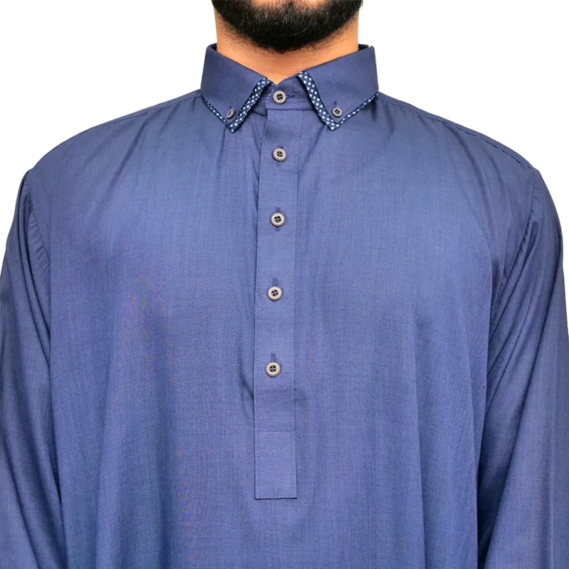 06-MenÔÇÖs Tuxedo Shirt Collar Thobe ÔÇô 632