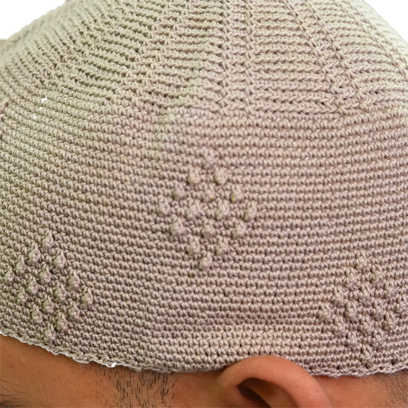 Copy of 02-Men’s Detailed Knit Prayer Hat – Cream