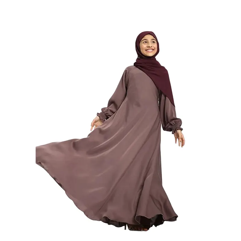 Mauve Muslim Girl Umbrella Abaya