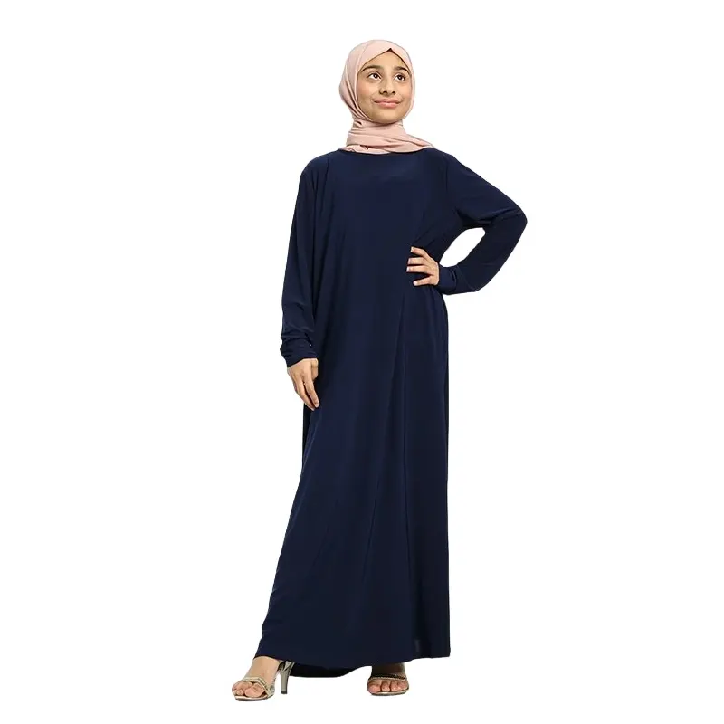 Navy Muslim Girl Jersey Abaya