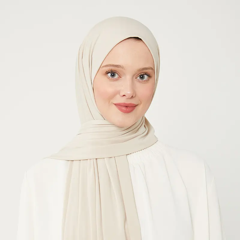 Jersey Hijab cream 1