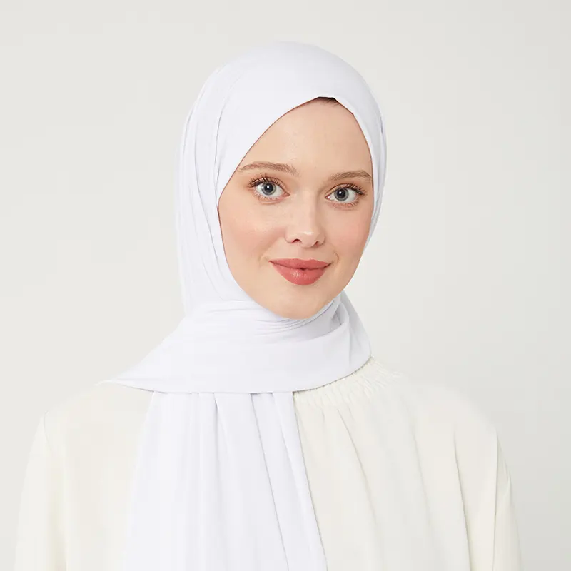Jersey Hijab white 1