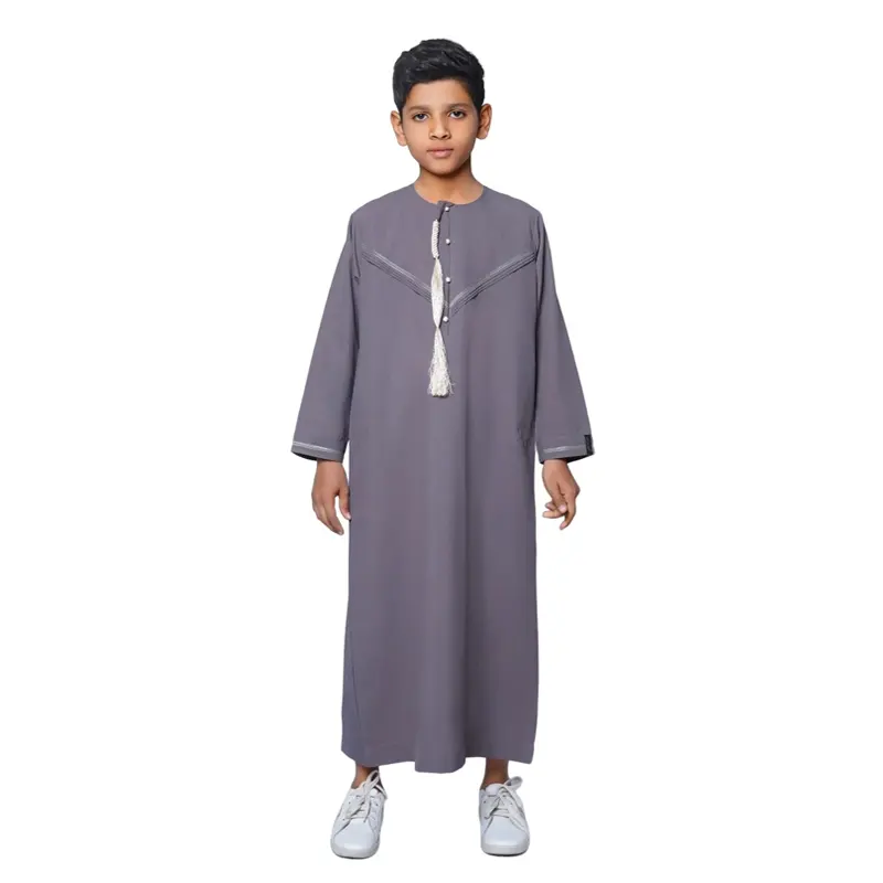 Kids Omani Dark Grey Tasseled Thobes – 923 – 04-3