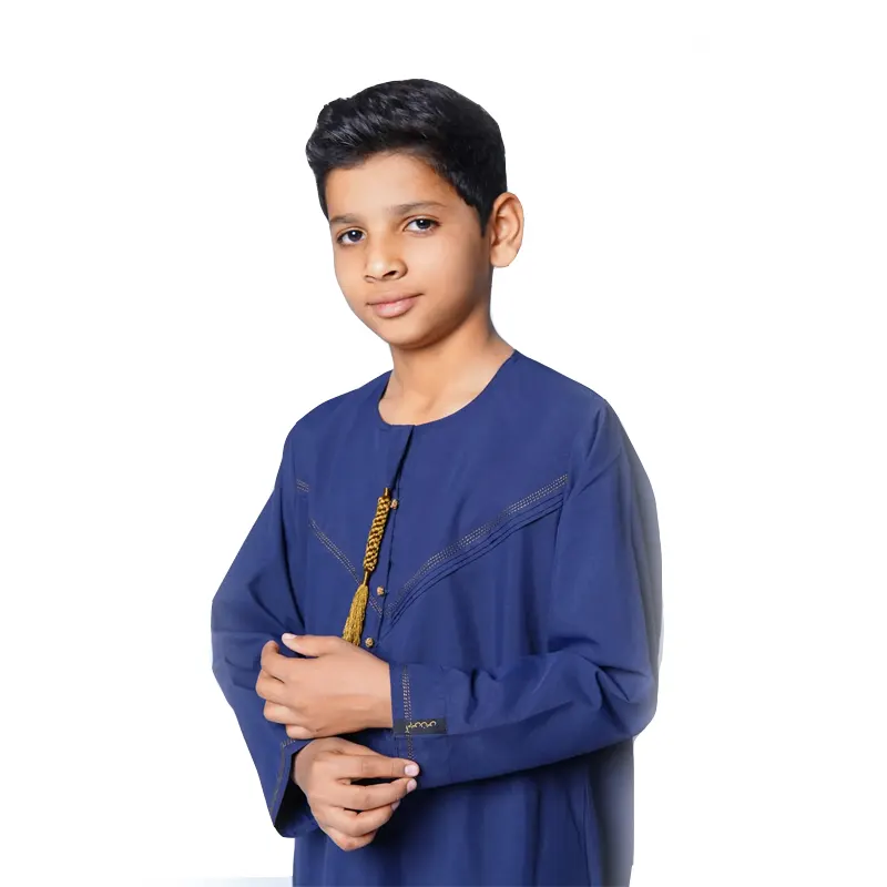 Kids Omani Ink Blue Tasseled Thobes – 923 – 01 -3