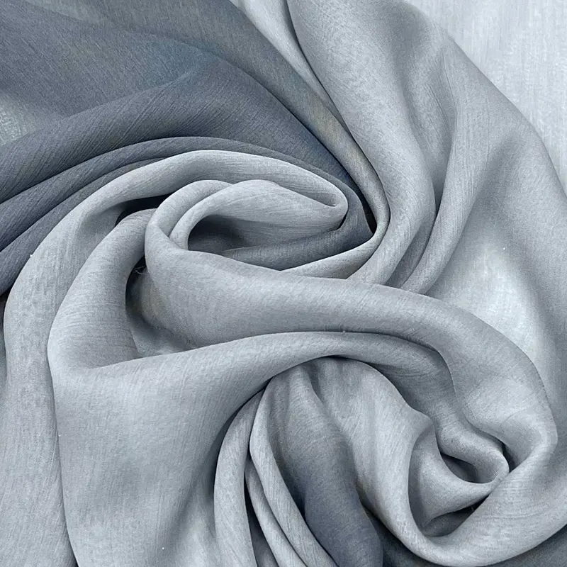 Ombre Ribbed Silk Chiffon – Dark Grey _ Light Grey-1
