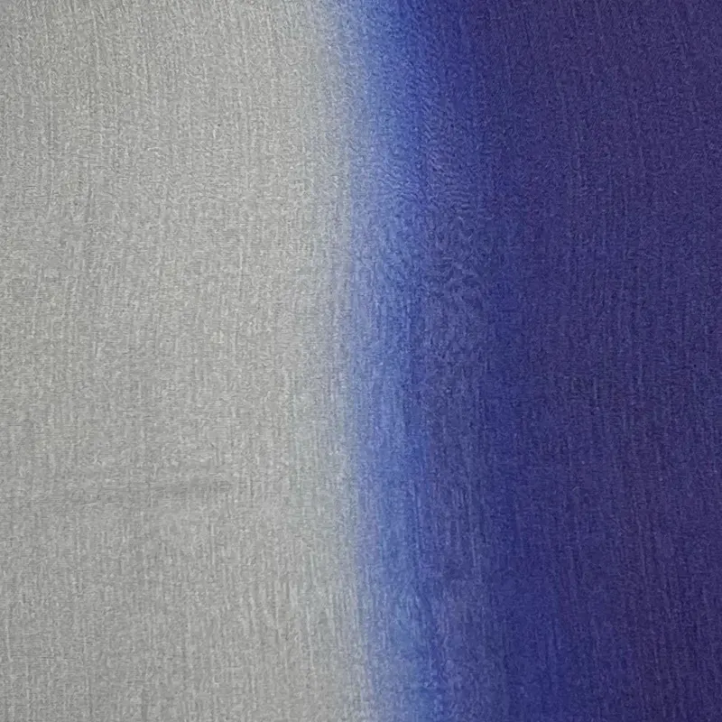 Ombre Ribbed Silk Chiffon – Navy Blue _ light Grey 2