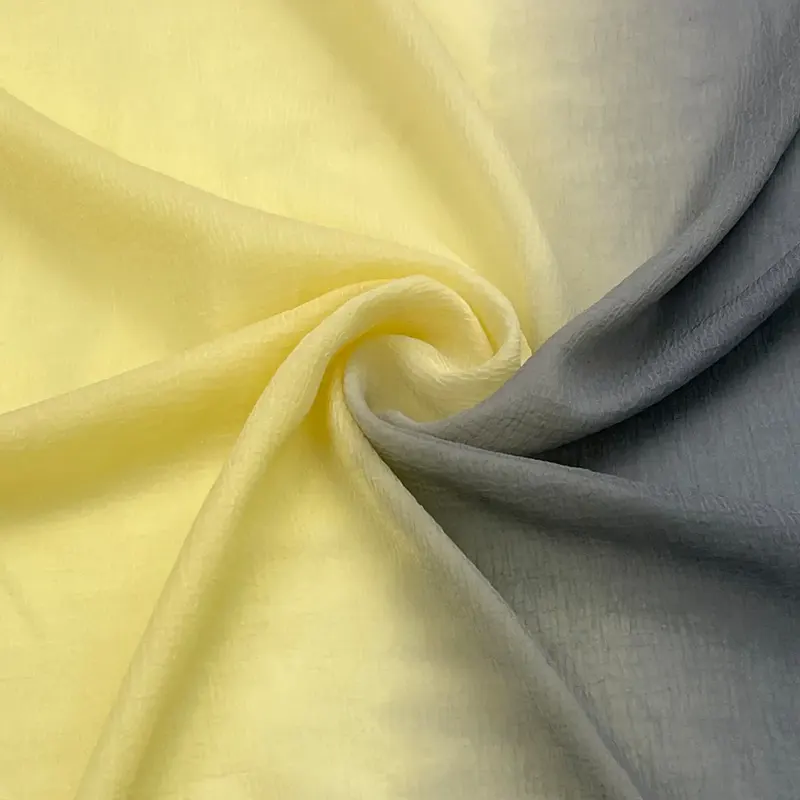 Ombre Silk Chiffon – Lemon _ Grey