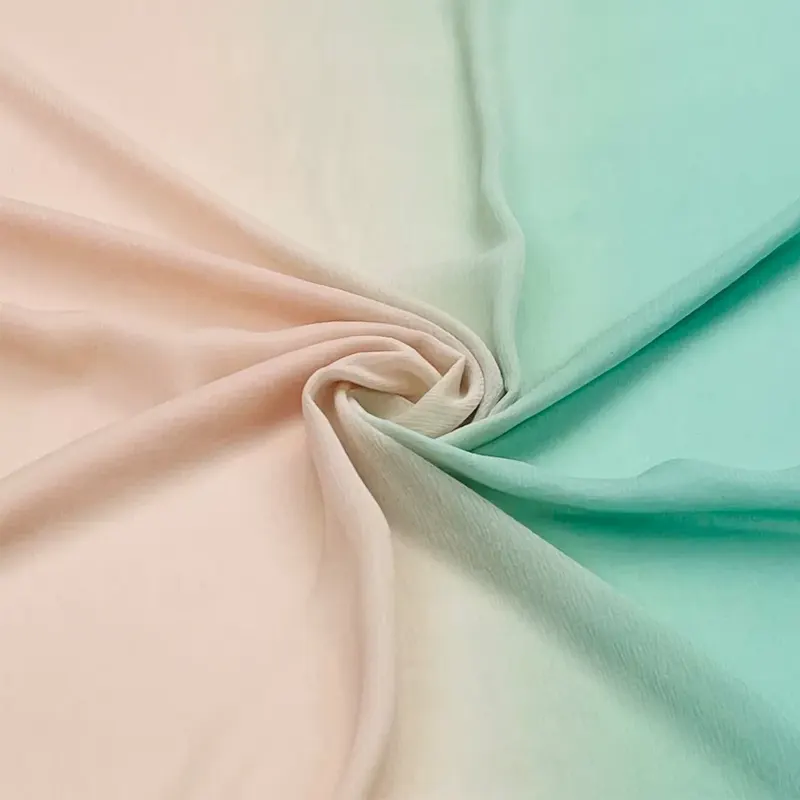 Ombre Silk Chiffon – Mint _ Cream