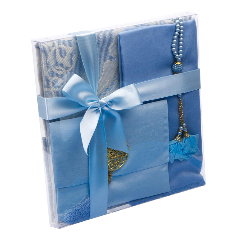 Surah With Silk Cover Gift Box Prayer Set ÔÇô Blue01 copy