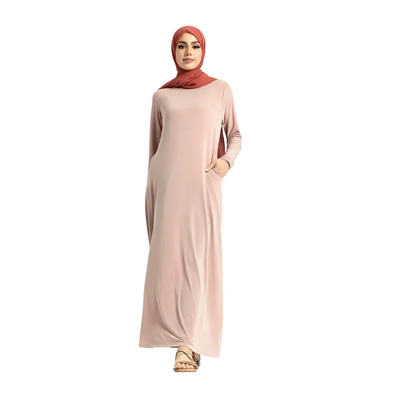 baby pink jersey abaya picture 1